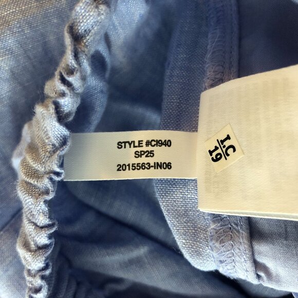 J Crew Womens Petite Soleil Pant In Linen Pull On French Blue MP - Picture 7 of 7